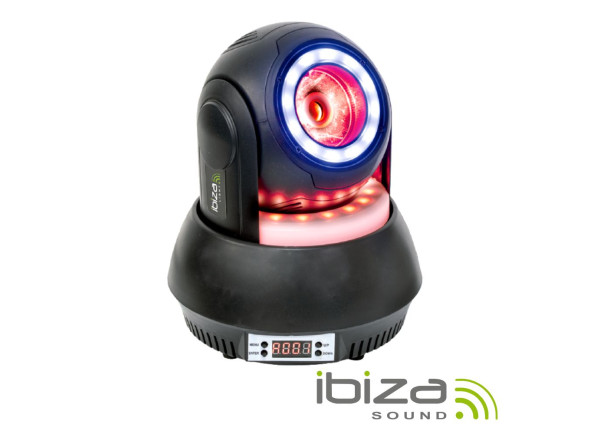 Ibiza  Moving Head 40W 4 em 1 Beam 2 Anéis LED DMX MIC